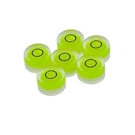 Round Mini Bubble Level for Leveling Camera Tripod Telescope Telephone Recording Turntable Picture Frame Machine Set top Box Measuring Tool 6PCS (12x6mm Green)