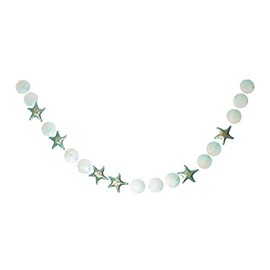 GALLERIE II Aqua Starfish Coastal Tropical Disk Garland Banner Party Decor Mantle Fireplace Doorway Entry Decor Decoration Blue