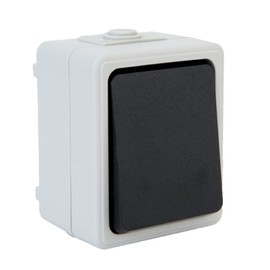 geba PBA 1TW Wet Room Single Button, Interior Button and Switch for Garage Doors, Control for Gates, Blinds, Surface-Mounted IP44