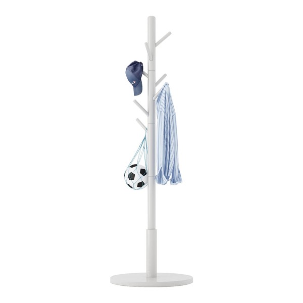Aibiju Standing Coat Rack White Coat Stand with 8 Hooks
