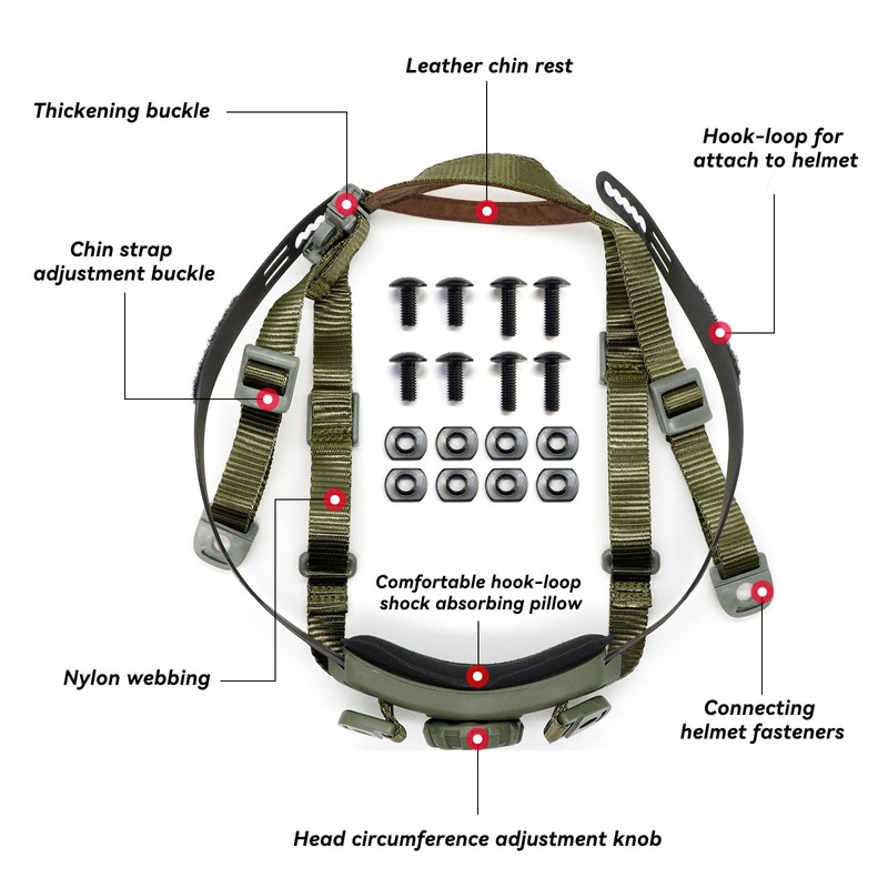 Yzpacc Tactical High Cut Helmet Chin Strap Adjustable Dial 4