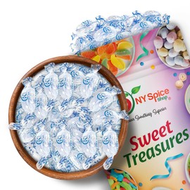NY Spice Shop Crystal Mint Hard Candy - 1 Pound Minty Freshness Flavored Delicious Old Fashioned Individually Wrapped Refreshing Candy Bulk for Candy Lovers