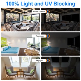 100 x 145 cm Window Blackout Magnetic 100% Blackout Fabric Blackout Roller Blind No Drilling Roof Window Sun Protection Blackout Removable for Sloping Roof