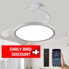 42 inch Retractable Ceiling Fan with Lights,6 Speed Dimmable Silent