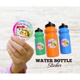 Xpress Yoursel Boutique Taco Tuesday Funny Waterproof Gift Water Bottle Laptop Label - 3" (1 Sticker)