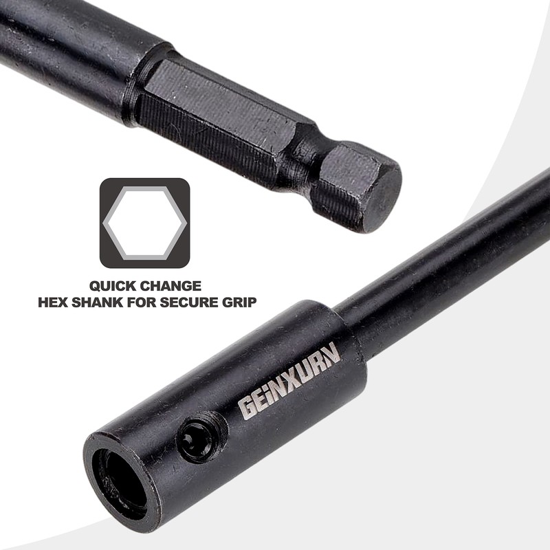 GEINXURN Tools Hole Saw Extension Chuck, 10-Inch x 3/8-Inch Hex