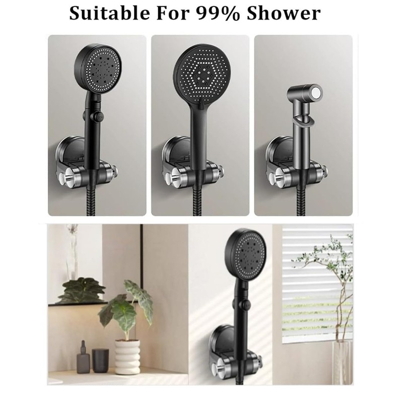 Abaigeal Integrated Suction Cup Shower Rack Adjustable Shower Head Holder