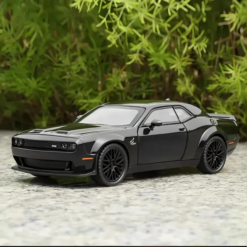 Dodge Challenger Hellcat Metal Escala 1:32 Luz Y Sonido Base.