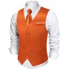 DiBanGu Mens Satin Suit Vest and Tie Set 8PCS Solid