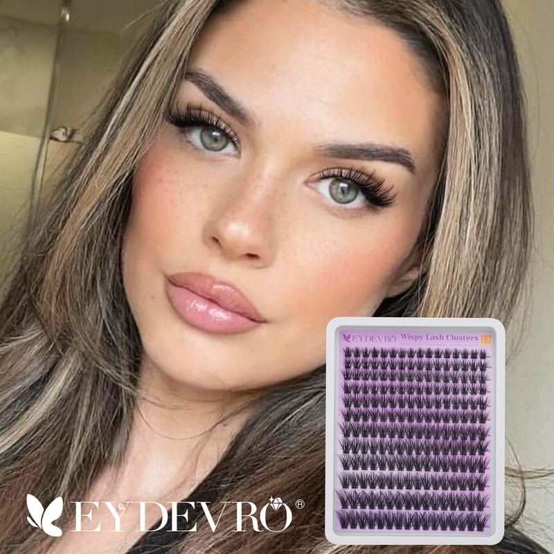 EYDEVRO Wispy Cluster Lashes Natural Lashes Individual Clusters 9-18mm 192