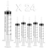 24 Pack Plastic 30ml Syringes with Cap, Sterile Syringe Individually