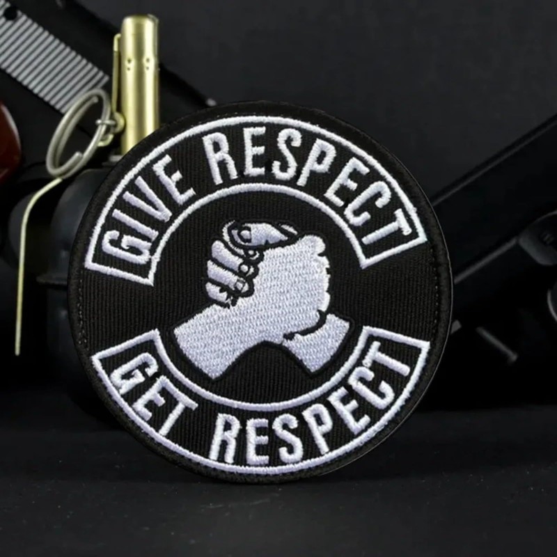 Give Respect-Get Respect Morale Meme Patch Embroidered Backpack Hook Loop