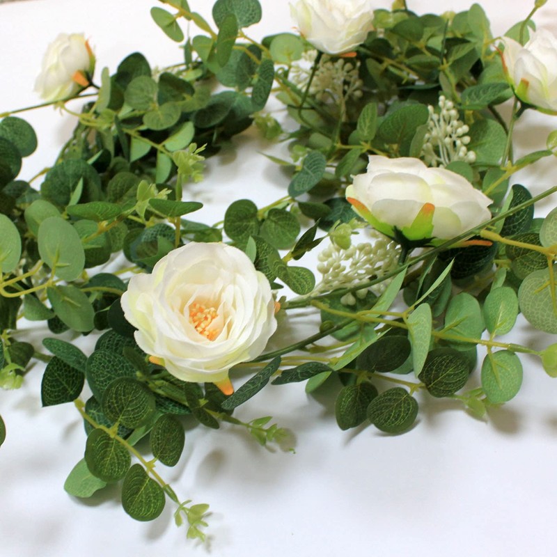 OrgMemory ガーランド花 人工観葉植物 壁掛け花藤 ダリア 造花 180ｃｍ 婚礼の儀式 ホーム オフィス