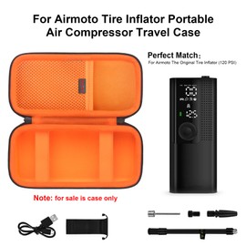 Elonbo Carrying Case Compatible with Airmo to Tire Inflator Portable Air Compressor, 120 PSI Car Tire Inflator Pump Travel Bag, Smart Pump Tire Inflator Storage Holder, Black