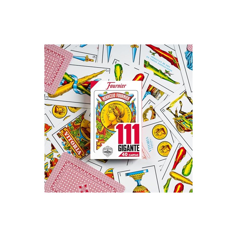 Fournier #111 Large Deck of 40 Giant Cards - Red