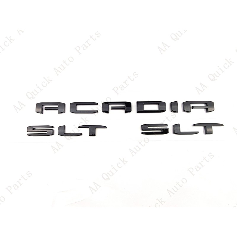 GMC 5PC Gloss Black Door Rear Tailgate Acadia SLT Letter
