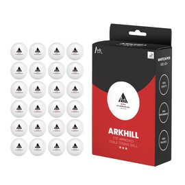 ARKHILL 3 Star Ping Pong for Table Tennis, ITTF Certified Professional 40+ Balls, Practice, Training, or Competition Use, White 40mm Ball Bulk Sets, High Performance White 24 Pack