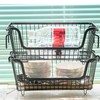 Freezer Basket Stackable Open Front Wire Storage Bin with Foldable