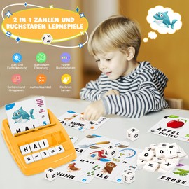 Joozmui Letters Learning Educational Games from 3 4 5 6 7 8 Years, Children's Toy from 3-8 Years Reading Learning Montessori Toy from 3-8 Years Boy School Gift