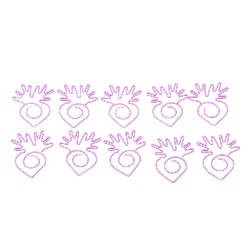 100pcs Paper Clips Portable Mini Electroplating Purple Cute Radish Shape