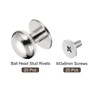 sourcing map 12mm Ball Head Stud Rivets Screw Back, 20Pack