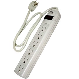 6-Outlet Surge Protector Power Strip with 8 FT Cord - Angle Plug Extension Cord 3 Prong Extension Cord Power Strip 8 FT Grey Extension Cord Indoor Extension Cord 8 Ft Extension Cord with ON/OFF Switch