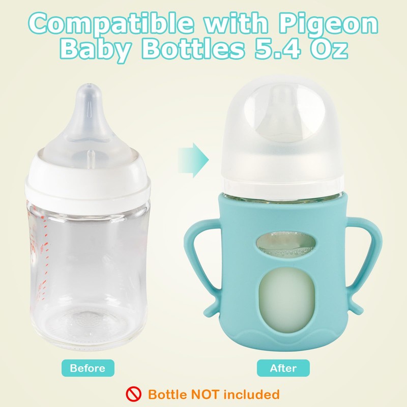 Silicone Sleeves for Pigeon Baby Bottles 5.4oz,Anti Breakage Glass Baby