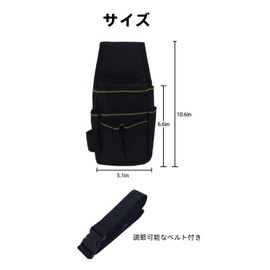 YFFSFDC Waist Pouch, Tool Bag, Tool Holder, Waist Bag, For Work, Small Items, Work Bag, Waist Bag, Belt Included, Multifunctional Pockets