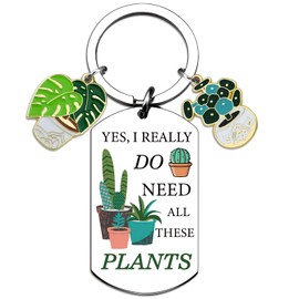 VMHEFAV Plant Keychain Garden Gifts For Mom Women Unique Birthday Gift For Plant Lover Best Mothers Day Gifts for Gardeners Plants Lady Cool Cactus Keychain Plants Themed Gardening Gift for Mom Women