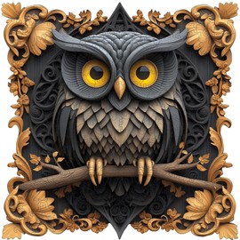 delobil Jigsaw Puzzle 200 Pieces 3D Wooden Puzzle Unique Shape Owl Puzzle Brain Training Animal Puzzle for Kids and Adults Toy Family Game Birthday Gift (28.9*28.9cm)