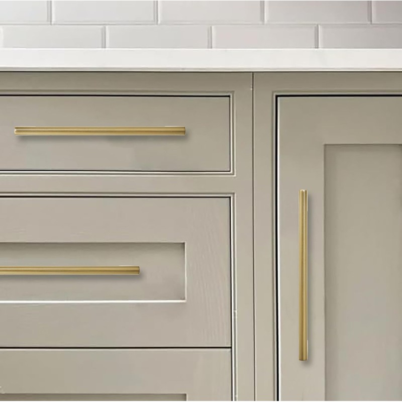 khtumeware 6 Inch Hole Center 2 Pack,Brushed Brass Cabinet Pulls