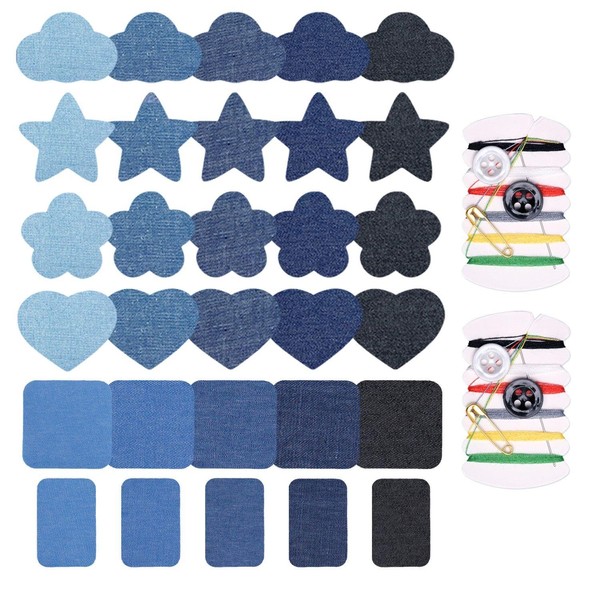 GDFHBD 30 Pieces Of Multi-Patterned Clothing Patches, Jeans Ironing Patches,