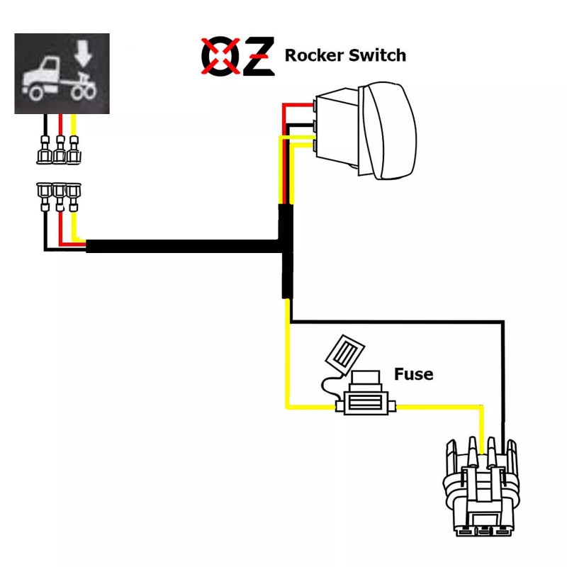 OZ-USA Electric Dump Bed Power Busbar Plug Wiring Harness Up/Dn