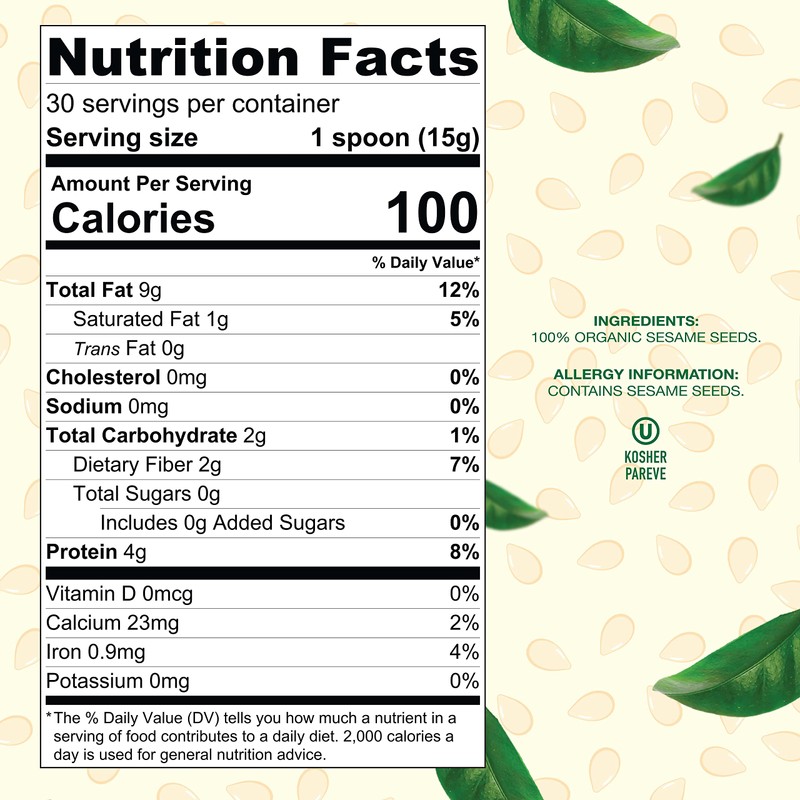 Baron's USDA Organic Tahini Pure Sesame Paste | 12 x