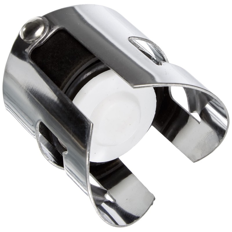 Fackelmann Champagne Stopper of Metal, Black/Silver, 5.5 x 3.5 x
