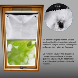 Johgee 96x93cm Blackout Blind Suction Cup Curtain for Bedroom Roof Windows Office Windows Baby Travel Curtain Window Shades, with Strength Suction Cups