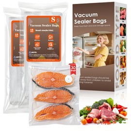 Natupo Vacuum Sealer Bags,Reusable Vacuum Sealer Bags,Can Withstand More Than 100 Washes,Small Size (30 Bags)