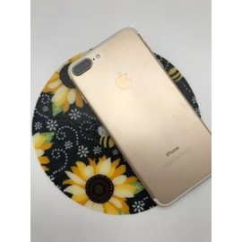 Andreas Silicone JO-975 Non-Slip 6.25" Jar Opener, Easy Lid Opener, Made with Silicone and Fabric, Dishwasher Safe, Garlic Peeler, Beez Sunflower, 6.25 inch