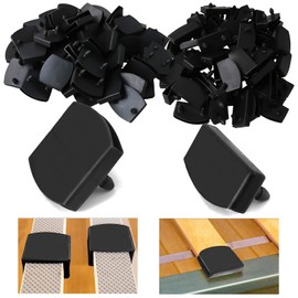 YOUNGSAY Pack of 60 Plastic Slatted Frame Brackets, 40 for Side and 20 for Centre, Reusable, Black Plastic Bed Slat Holder, Inner Dimensions 55 x 9 mm