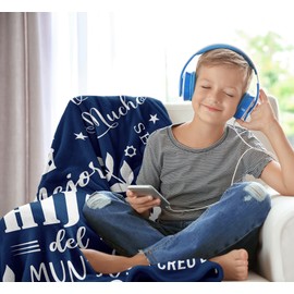 Nicetous Regalo para Mi Hijo, Gifts for Son in Spanish, Regalo de Cumpleaños/Graduación para Hijo, Manta para Hijo de Mama Papa, Birthday Gifts for Son Throw Blanket 60x50in