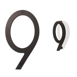 BAMXSXBO 5" Modern Floating Black Acrylic House Numbers for Outside, Easy to Install with Nails Kit & Template for Exterior House Address, Garage Gate, Street, Farmhouse Number 9