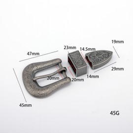 kokungkuan Men's Arabesque Ranger Buckle for Belt, Width 1.0 - 1.6 inches (25 - 40 mm), Silver, Silver