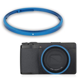 JJC Protective Ring Ricoh GR3 GRIII GRIII HDF Aluminum Alloy Lens Decoration Ring Replacement for Ricoh GN-1 Blue