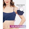 BODYCONTROL Camiseta básica con top integrado 2682 Gris Jaspe, Grande