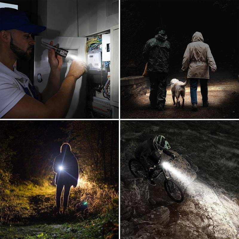 HYVCZP 1/2/3 Pack LED Torch, Super Bright Torch, 5 Modes
