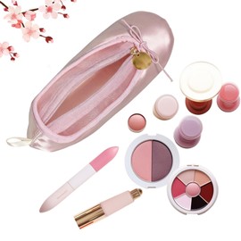 PWQEIONC Ballet Shoe Makeup Bag, Small Cosmetic Bag for Trip Portable Cosmetic Travel Bag, Ballet Dance Shoe Makeup Bag Gifts for Women Girl Dancer Lover (Pale Pink)