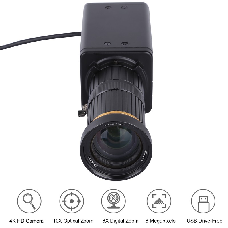 4K HD Camera Computer Camera Webcam 8 Megapixels 10X Optical