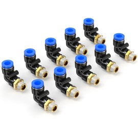 TAILONZ PNEUMATIC Male Elbow 10mm Tube OD x 1/4 Push to Connect BSP Thread Fitting PL10-02 (2 pcs)