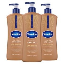 Vaseline Intensive Care Body Lotion Cocoa Radiant 3 count for Dry Skin Lotion Made with Ultra-Hydrating Lipids and Pure Cocoa Butter for a Long-Lasting, Radiant Glow 20.3 Oz