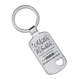 Lieblingsmensch Keyring Model: A Heart and a Soul (Mother - Daughter), Cut out heart, Keyring